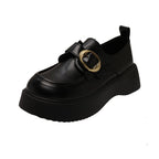 Damen moderne Chunky Loafers mit dekorativer Schnalle und rutschfester Sohle R&B