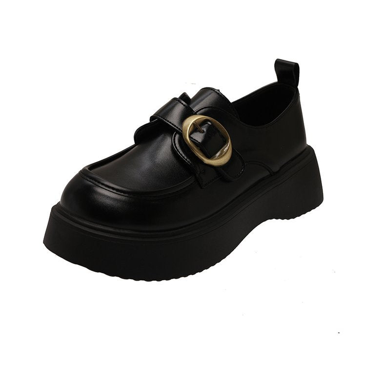 Damen moderne Chunky Loafers mit dekorativer Schnalle und rutschfester Sohle R&B