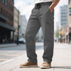 Herren nan urbane utilitarische Cargohose mit elastischem Komfortbund, Tunnelzug und verschließbaren Klappentaschen R&B