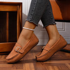 Damen Mokassins mit modischem Schnallen-Design und komfortabler Sohle