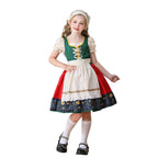 Damen nan traditionelles Kinderdirndl Kleid mit dekorativer Schnürung Schürze und Spitzenkopftuch R&B