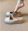 Damen komfortable Espadrilles-Pantoletten mit Schleifen-Applikation R&B
