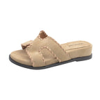 Damen Riemchen-Pantoletten mit handgearbeiteten Details R&B