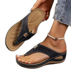 Damen Bequeme Zehentrenner-Sandalen mit atmungsaktiver Oberkonstruktion R&B