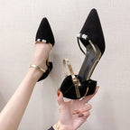 Damen Slingback-Pumps mit funkelnden Strassapplikationen und elegantem Blockabsatz R&B