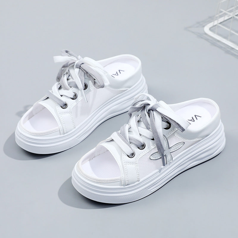 Damen Sommer Sneaker mit offenen Zehen und bequemer Sohle R&B
