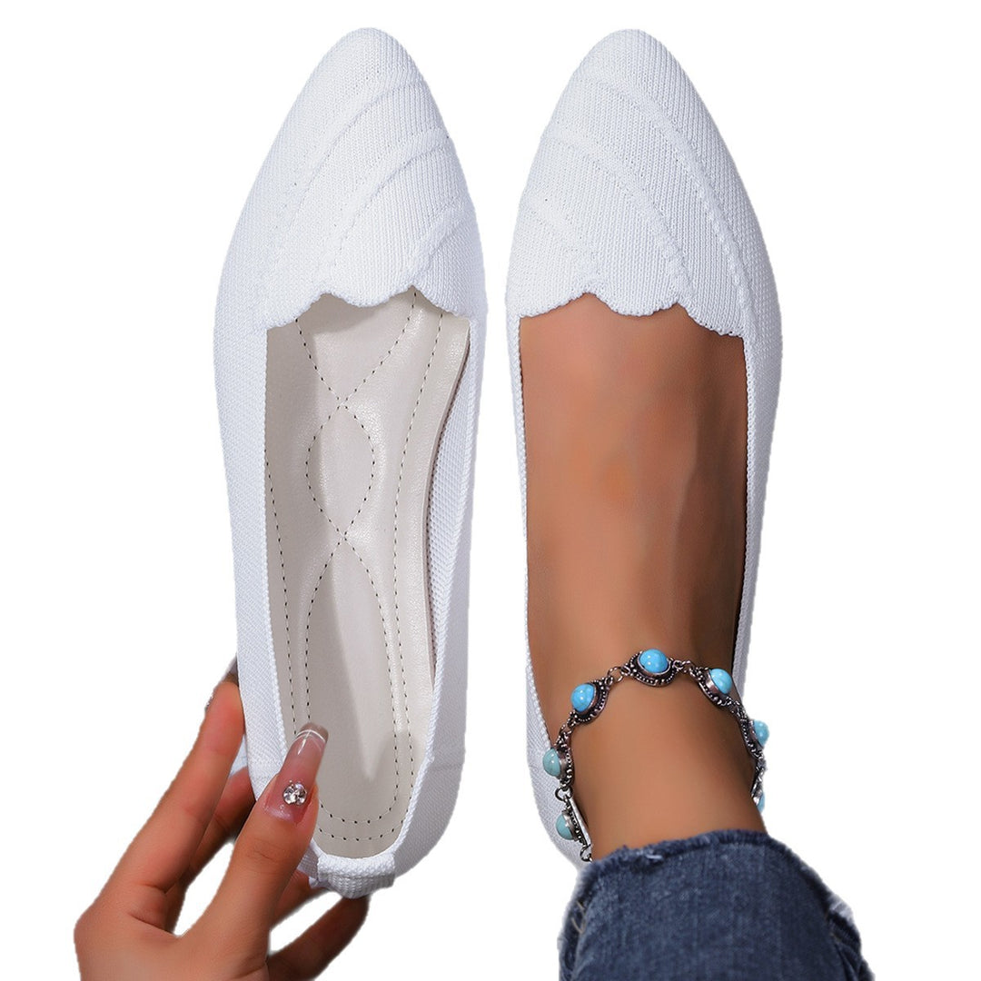 Damen elegante Ballerinas mit dekorativen Wellen-Details R&B
