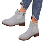 Damen elegante Ankle-Boots mit modischem Riemen und rutschfester Sohle R&B