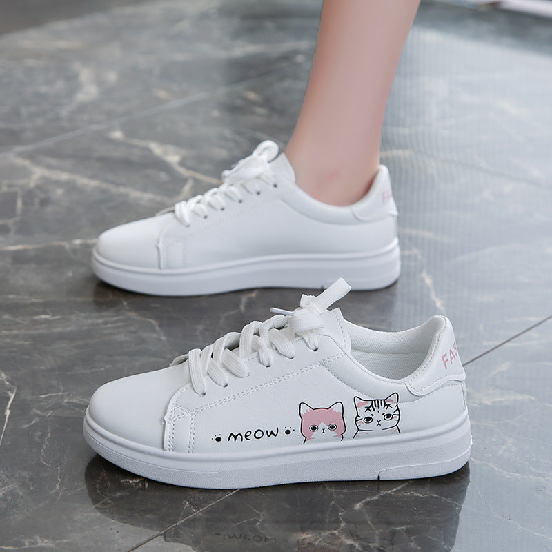 Damen Sneaker mit verspieltem Katzenmotiv und bequemer Sohle R&B