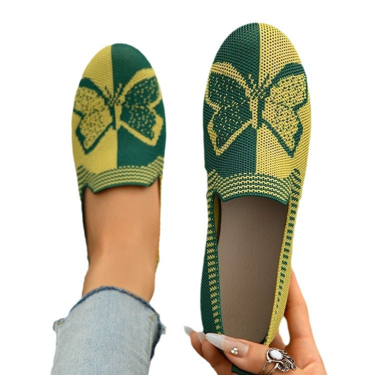 Damen bequeme und atmungsaktive Ballerinas mit floralem Design R&B