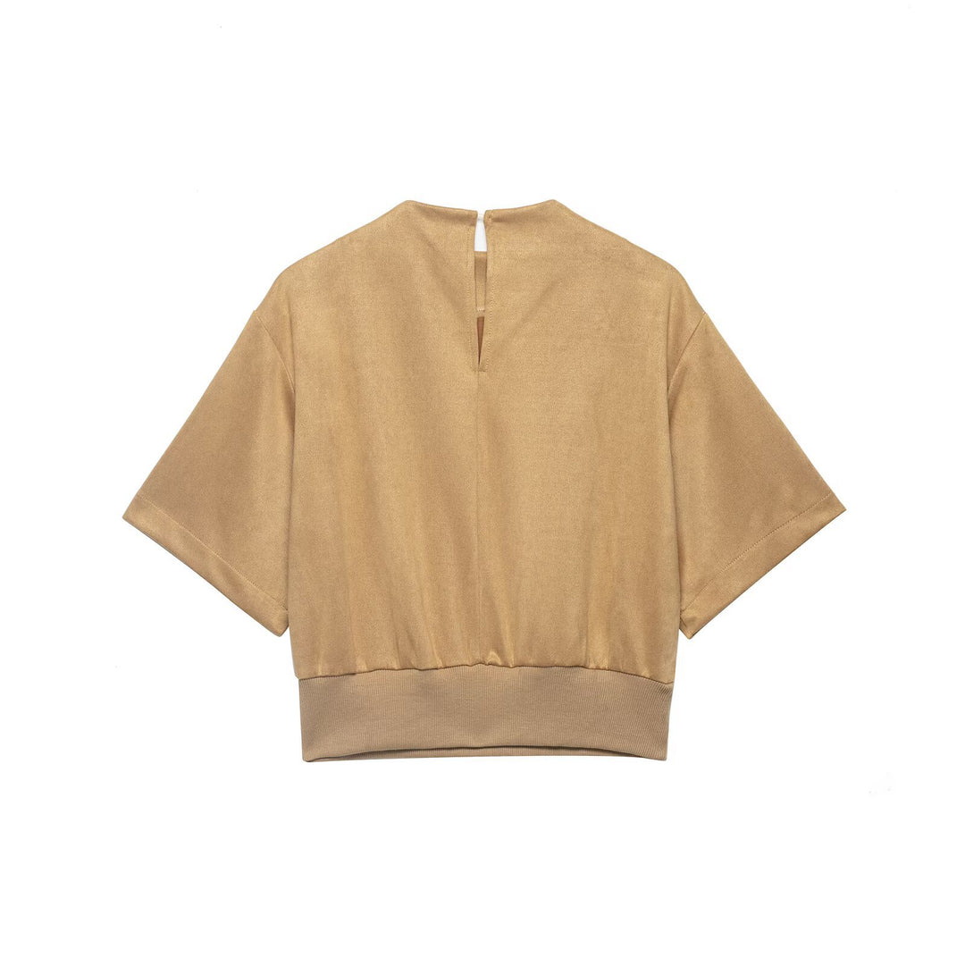 Damen Cropped T-Shirt mit elegantem Bund R&B