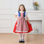 Damen nan traditionelles Kinder-Dirndl Kleid mit geraffter Schürze und Spitzenbesatz R&B