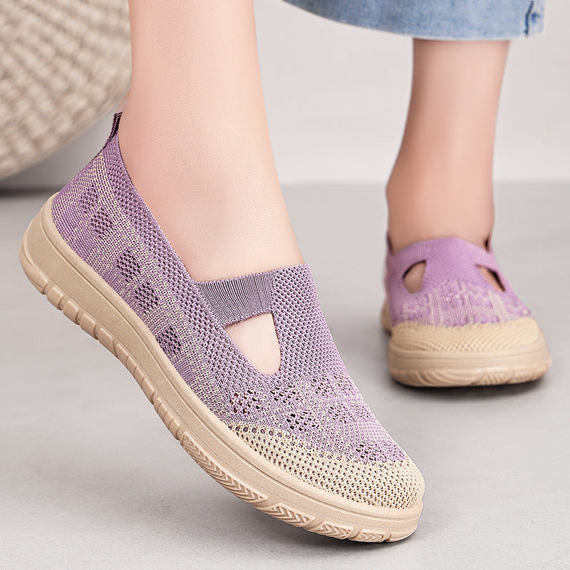 Damen Komfortable Slip-On Freizeitschuhe mit luftdurchlässigem Obermaterial R&B
