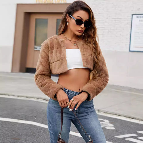 Damen kurz geschnittene Fleecejacke R&B
