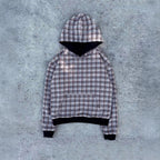 Damen Kapuzenpullover mit modernem Karo-Futter R&B
