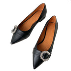 Damen Elegante Ballerinas mit funkelndem Schmuck-Detail