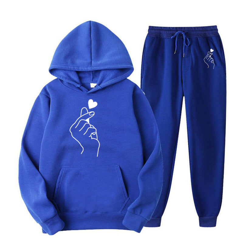 Damen Jogginganzug mit kreativem Herzmotiv und bequemer Passform R&B