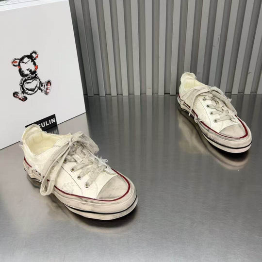 Damen modische Sneaker mit kreativem Used-Look und robustem Tragekomfort R&B