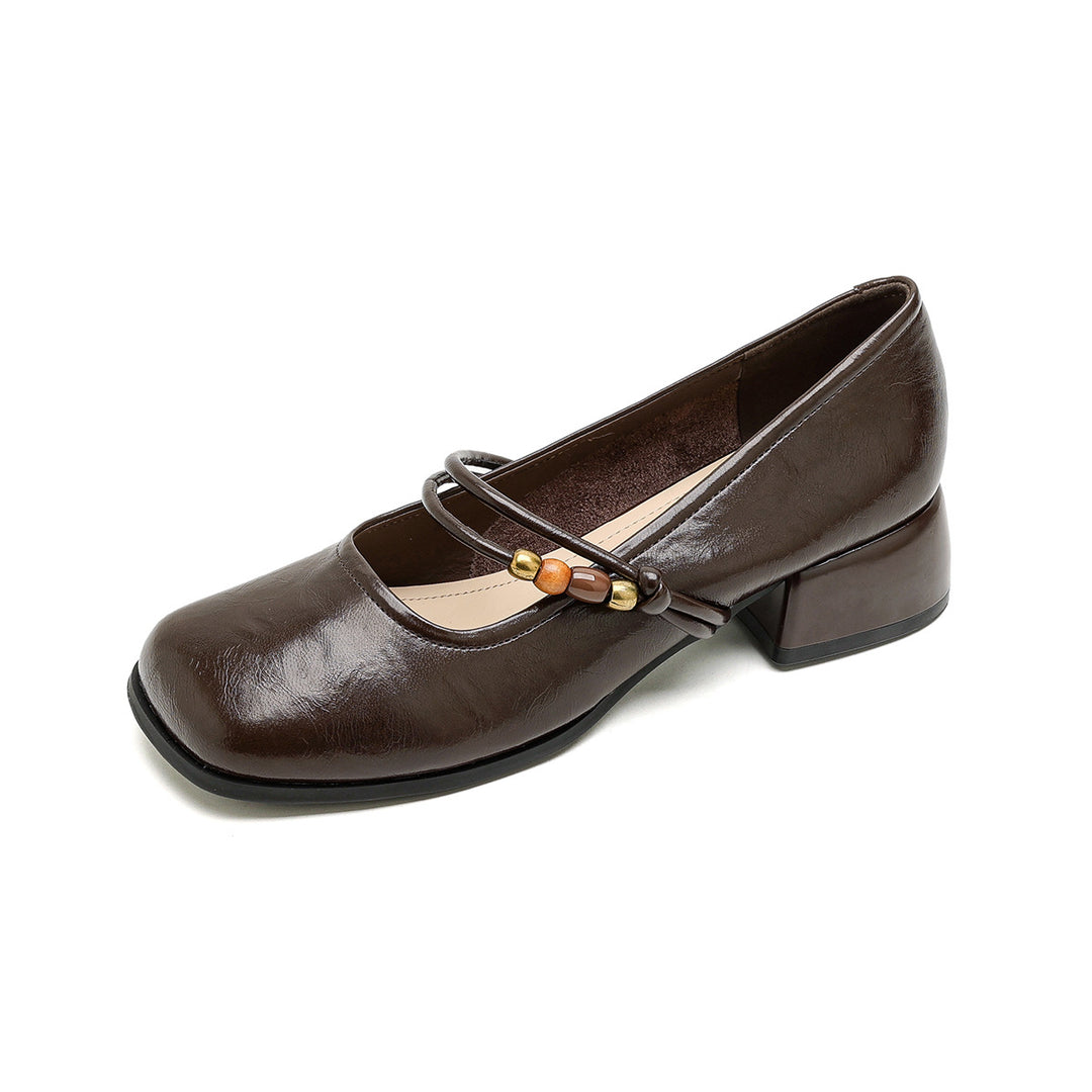 Damen Ballerinas mit dekorativem Riemchen und bequemer Blockabsatz R&B