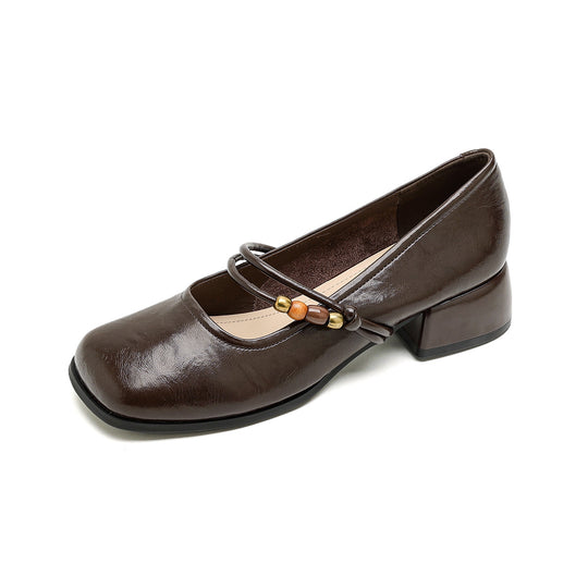 Damen Ballerinas mit dekorativem Riemchen und bequemer Blockabsatz R&B