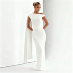 Damen Elegantes Langes Abendkleid mit Ein-Schulter-Design R&B