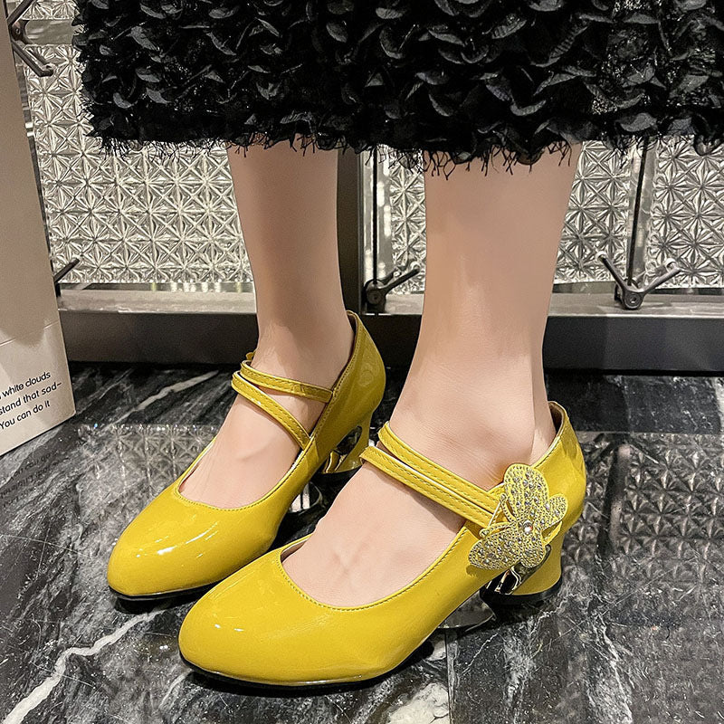 Damen elegante Pumps mit ornamentaler Schmetterlingsapplikation R&B
