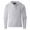 Herren Strickpullover mit Kapuze und strukturiertem Zopfmuster