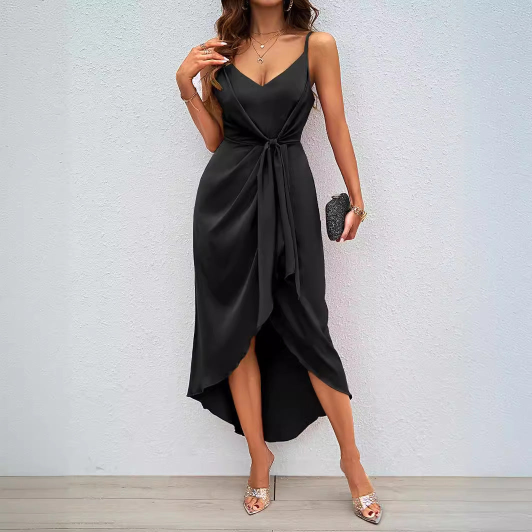 Damen Midikleid mit raffiniertem Wickeldesign und verstellbaren Trägern R&B