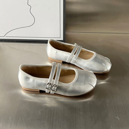 Damen Ballerinas mit elegantem doppeltem Riemen und weicher Innensohle R&B
