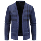 Herren Strickjacke mit modischem Karomuster und praktischen Knöpfen R&B