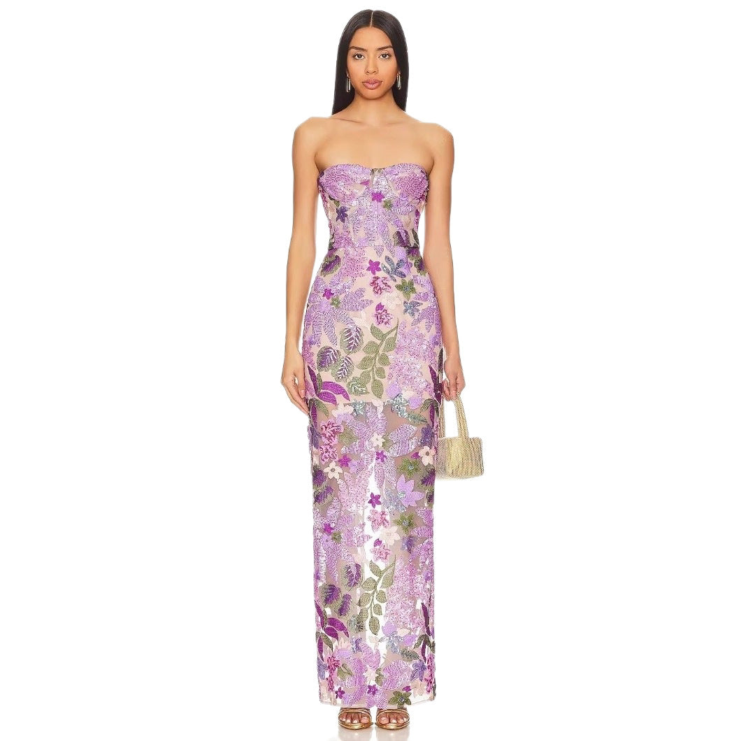 Damen Schickes Abendkleid mit floralem Design und figurbetonter Silhouette R&B