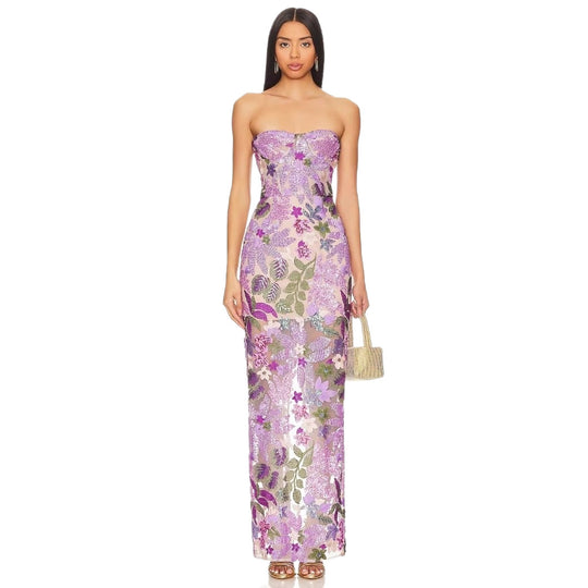 Damen Schickes Abendkleid mit floralem Design und figurbetonter Silhouette R&B