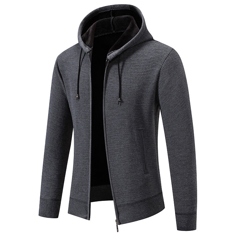 Herren sportliche Fleecejacke mit hohem Kragen und Reißverschluss R&B