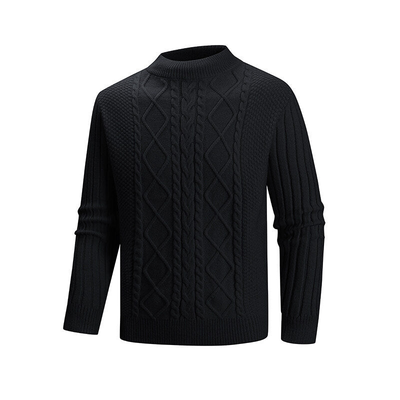 Herren Strickpullover mit strukturiertem Design und hohem Kragen R&B