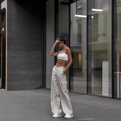 Damen Weite Cargo-Hose R&B