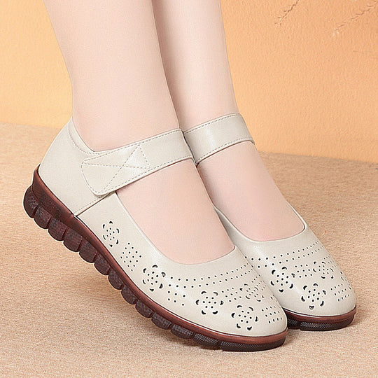 Damen Komfortable Ballerinas mit verziertem Riemen und atmungsaktivem Obermaterial R&B