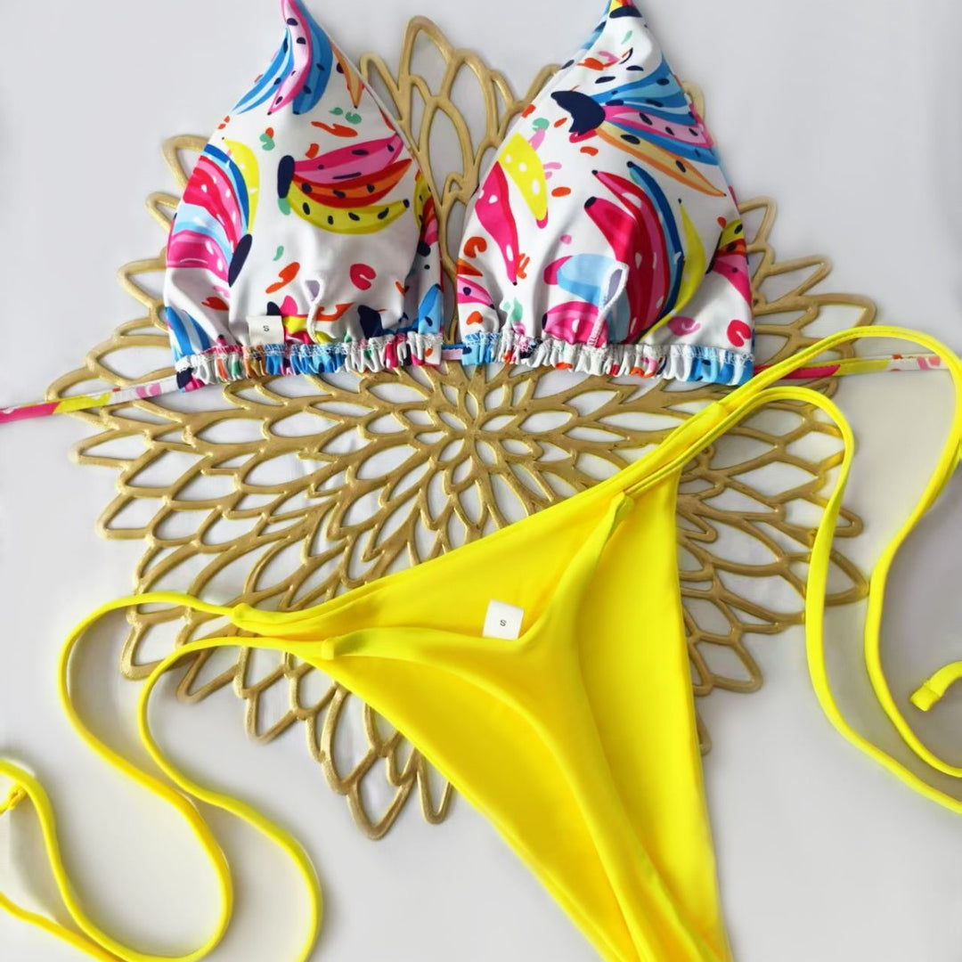Damen Bikini-Set mit trendigem Animal-Print und modischem Schleifen-Detail R&B