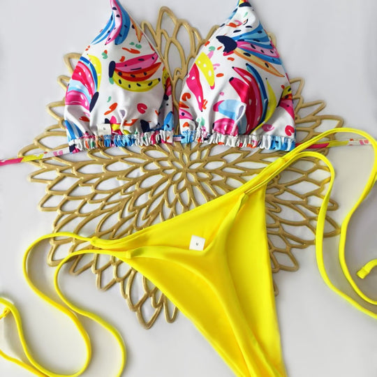 Damen Bikini-Set mit trendigem Animal-Print und modischem Schleifen-Detail R&B