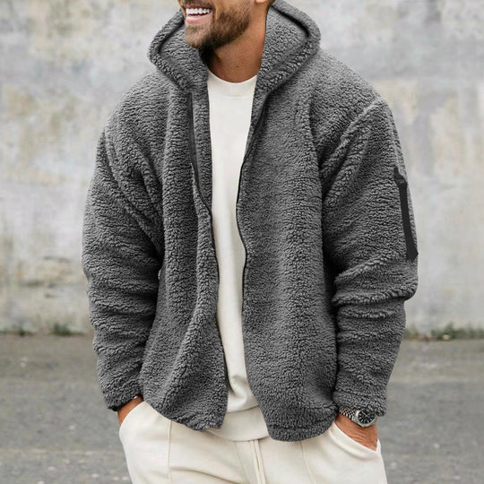 Herren Fleece-Winterjacke mit praktischer Kapuze und weichem Obermaterial R&B