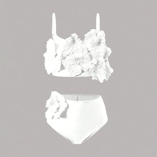 Damen Bikini-Set mit Blumenapplikationen R&B