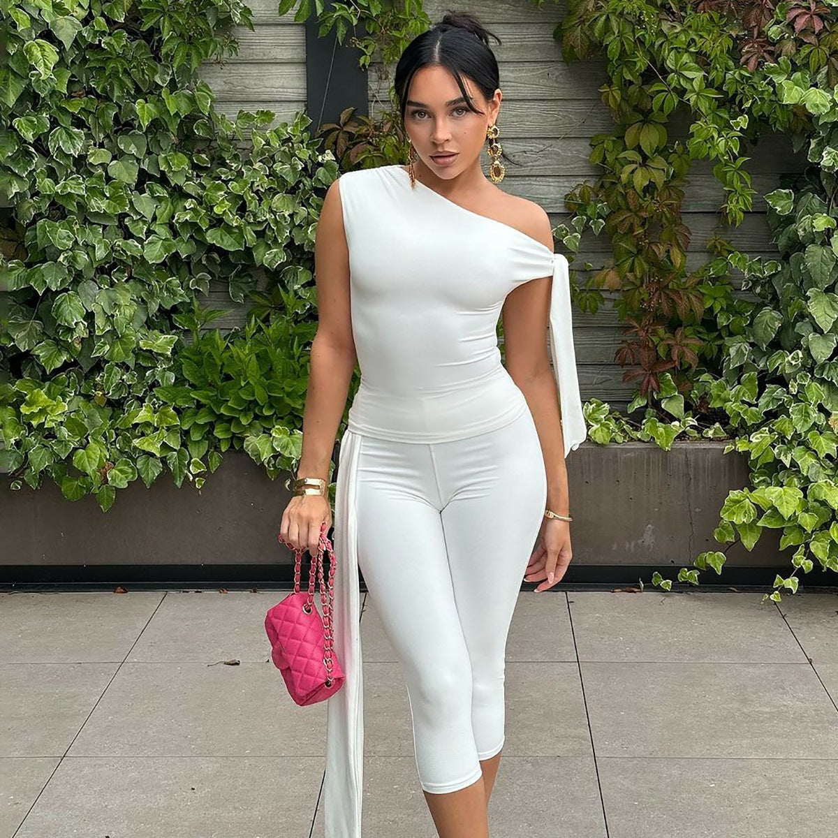 Damen Einseitiger Jumpsuit mit exklusiven Drapierungen R&B
