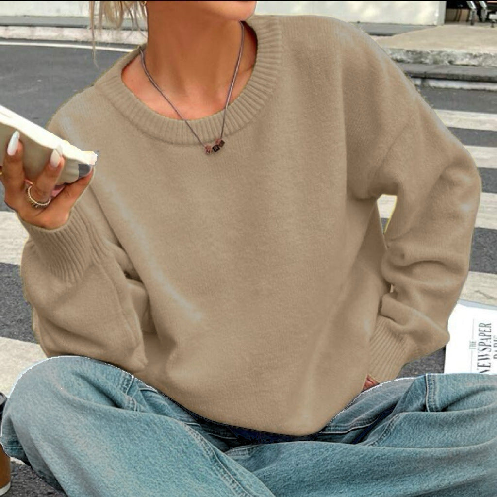 Damen Pullover mit lässigem Schnitt und voluminösen Ärmeln R&B
