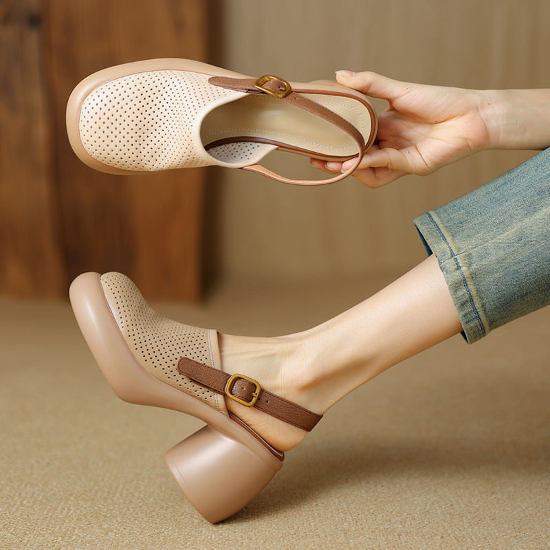 Damen Clogs mit atmungsaktivem Design und elegantem Blockabsatz R&B