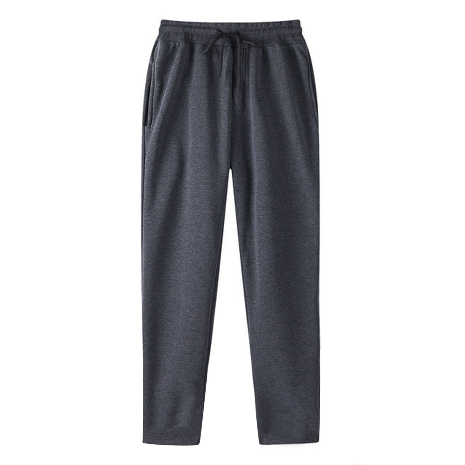Herren nan geradlinige Sweatpants aus melierter Baumwollmischung mit elastischem Bund Kordelzug und Seitentaschen R&B