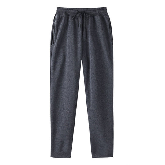 Herren nan geradlinige Sweatpants aus melierter Baumwollmischung mit elastischem Bund Kordelzug und Seitentaschen R&B