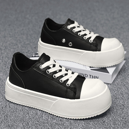Damen modische Plattform-Sneaker mit lackiertem Obermaterial und klassischem Schnürsystem R&B