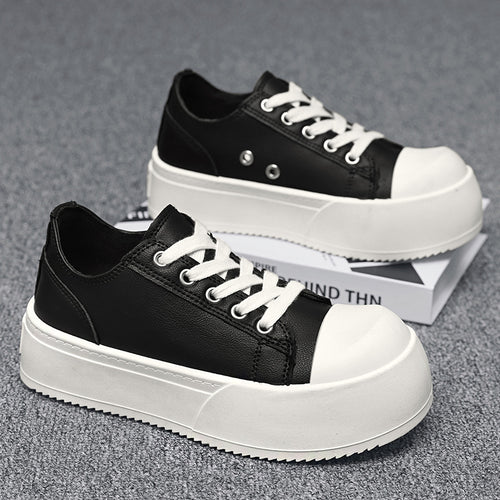 Damen modische Plattform-Sneaker mit lackiertem Obermaterial und klassischem Schnürsystem R&B