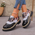 Damen Elegante Schnürschuhe mit floralem Design R&B