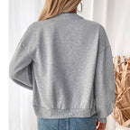 Damen lässige Sweatjacke mit voluminösen Ärmeln R&B