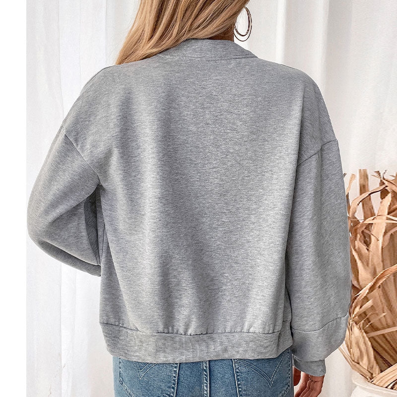 Damen lässige Sweatjacke mit voluminösen Ärmeln R&B